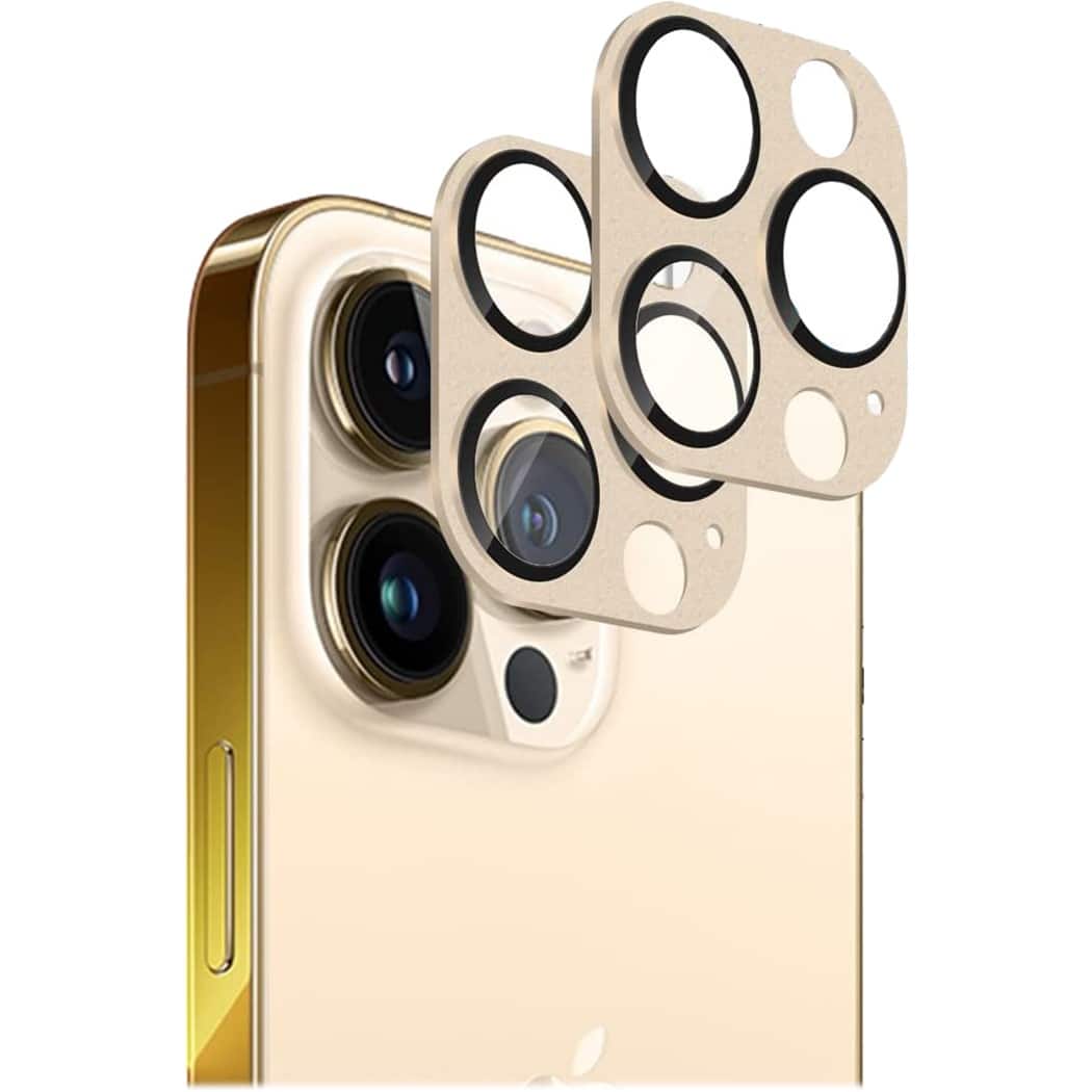 Angle. SaharaCase - ZeroDamage Camera Lens Protector for Apple iPhone 13 Pro and iPhone 13 Pro Max (2-Pack) - Gold.