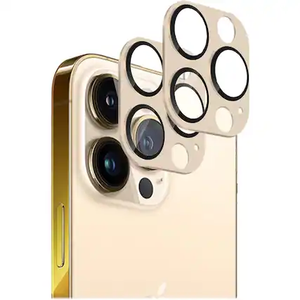 Angle. SaharaCase - ZeroDamage Camera Lens Protector for Apple iPhone 13 Pro and iPhone 13 Pro Max (2-Pack) - Gold.
