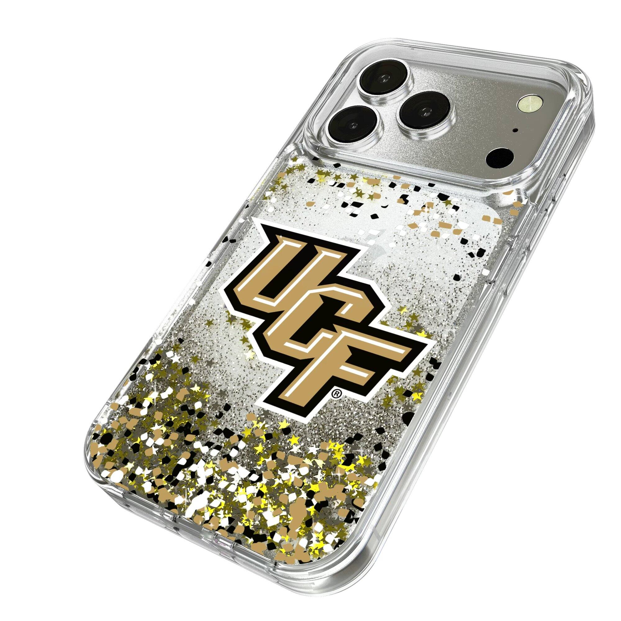 Alt View 1. Keyscaper - UCF Knights iPhone Glitter Confetti Design Case - 13 - Multicolor.