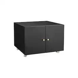 Dexmalle - Dexmalle-Metal Double-Door Printer Cabinet with Wheels and Adjustable Shelves-Black