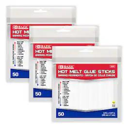 BAZIC Products - Mini Hot Melt Glue Sticks Dual Temp 3.9" x 0.27" 50 Per Bag 3 Bags