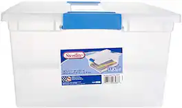 Sterilite - Deep Clip Box, Stackable Small Storage Bin with Latching Lid, Plastic Container to Organize Paper, Office, Hom