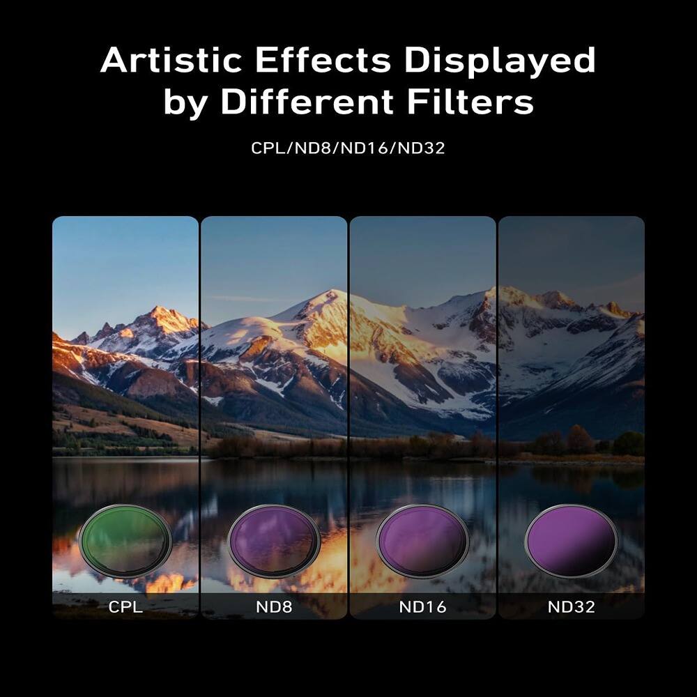 Artistic Effects Displayed by Different Filters

CPL/ND8/ND16/ND32

CPL  
ND8  
ND16  
ND32