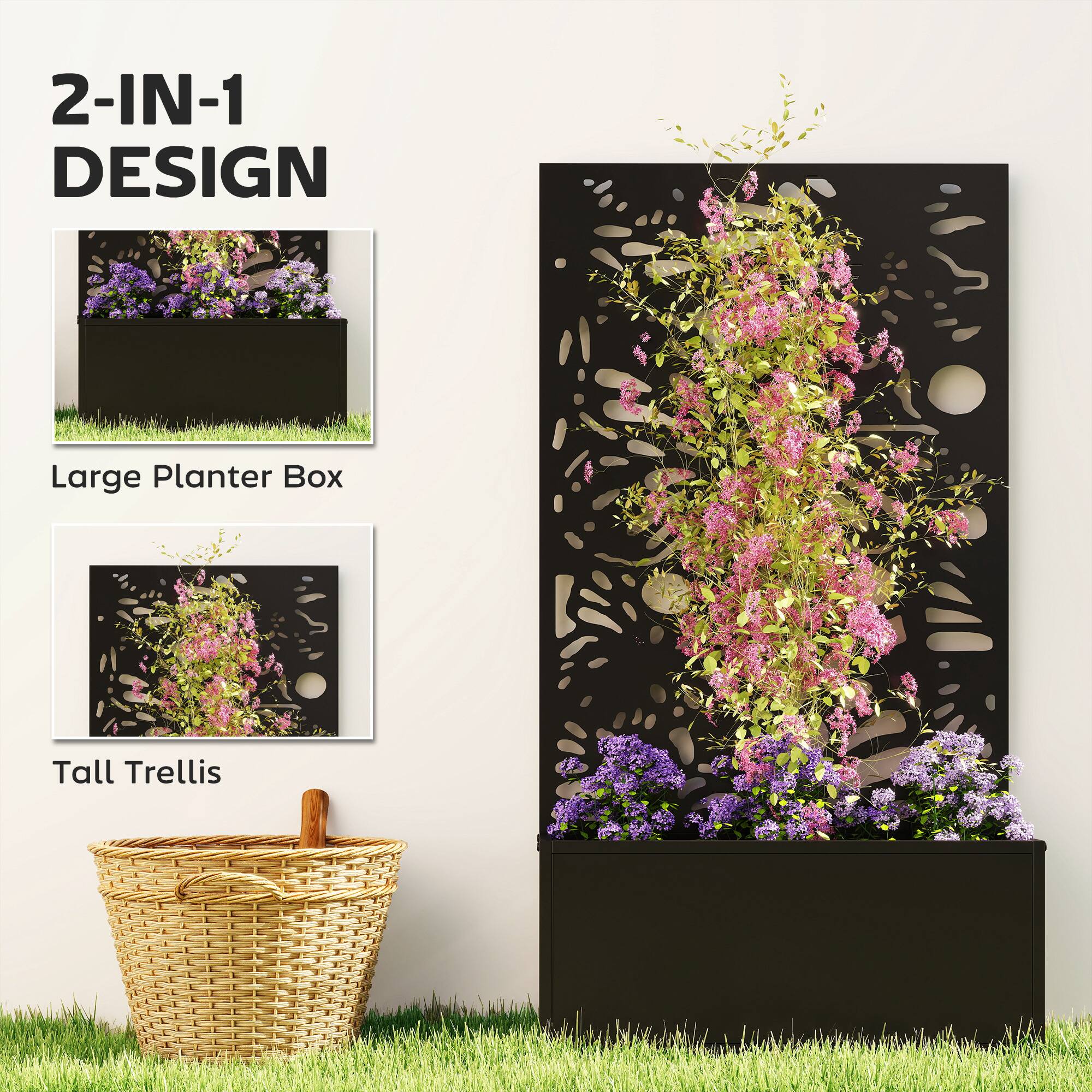 2-IN-1 DESIGN

Large Planter Box

Tall Trellis
