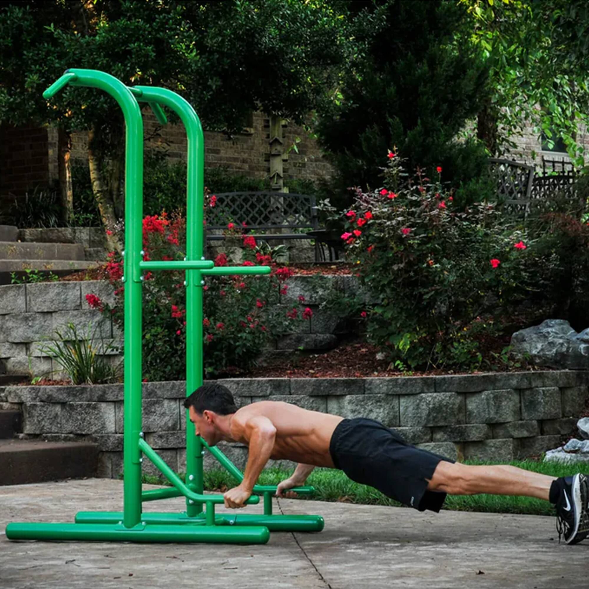 Alt View 5. Stamina Products - Stamina Products Outdoor Fitness Multi Use Strength Training Power Tower, Green - Green.
