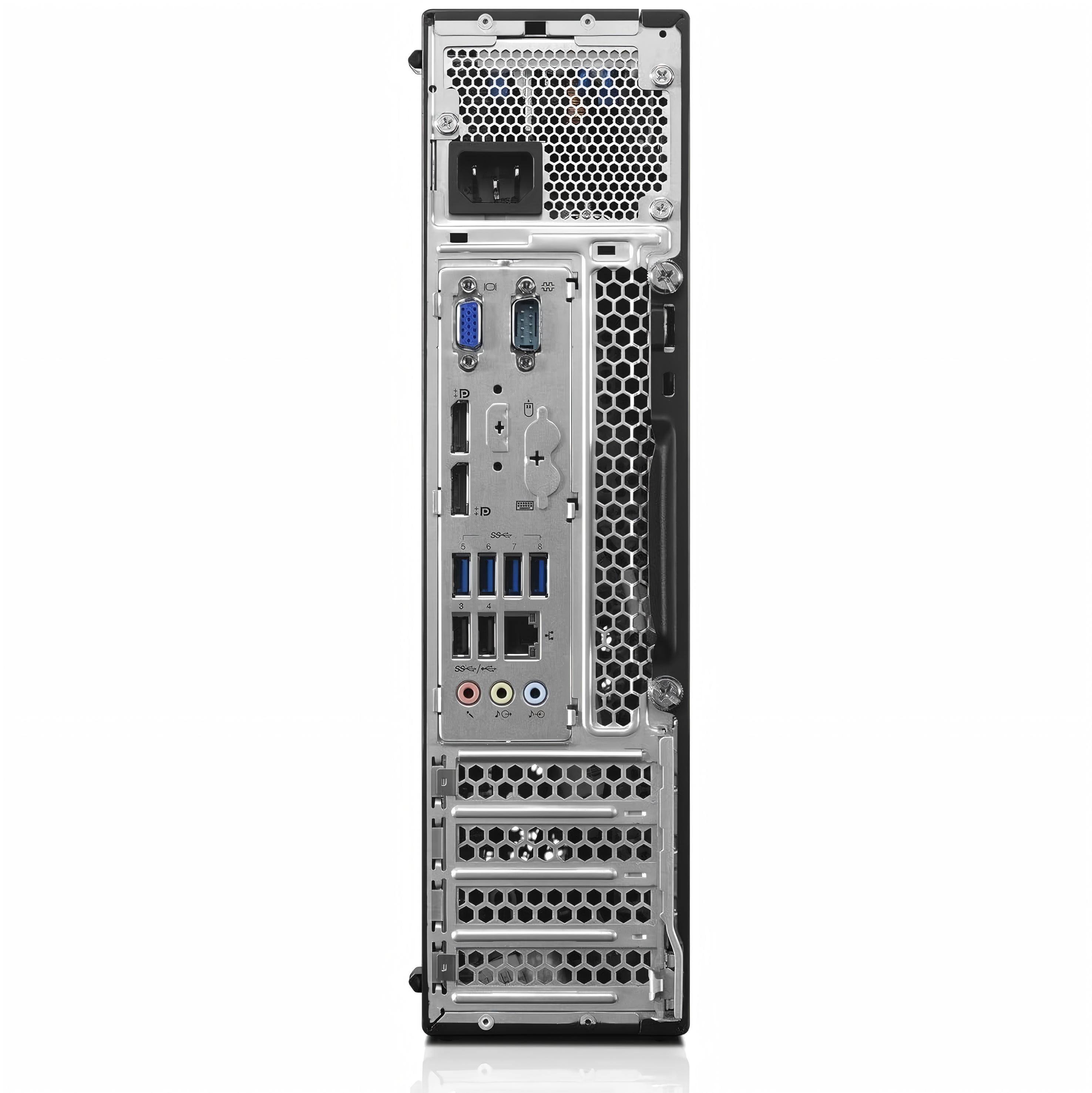 Back. Lenovo - Lenovo ThinkCentre M910S SFF Desktop PC, Intel Core i5-6500 up to 3.60GHz, 16GB DDR4 RAM, 1TB SSD, USB WiFi, Win11 Pro - Black.