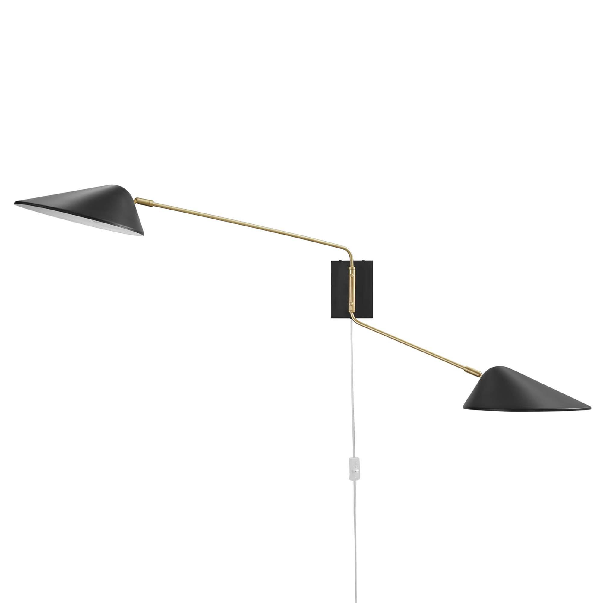 Angle. Modway - Journey 2-Light Swing Arm Wall Sconce by Modway - Black.