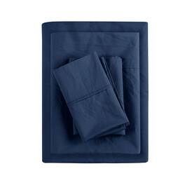 Gracie Mills - Clementine 200 Thread Count Year-Round Cotton Percale Sheet Set - Navy