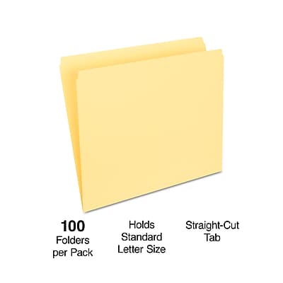 100 Folders per Pack  
Holds Standard Letter Size  
Straight-Cut Tab