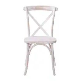 Flash Furniture - Advantage Lime Wash X-Back Chair - White