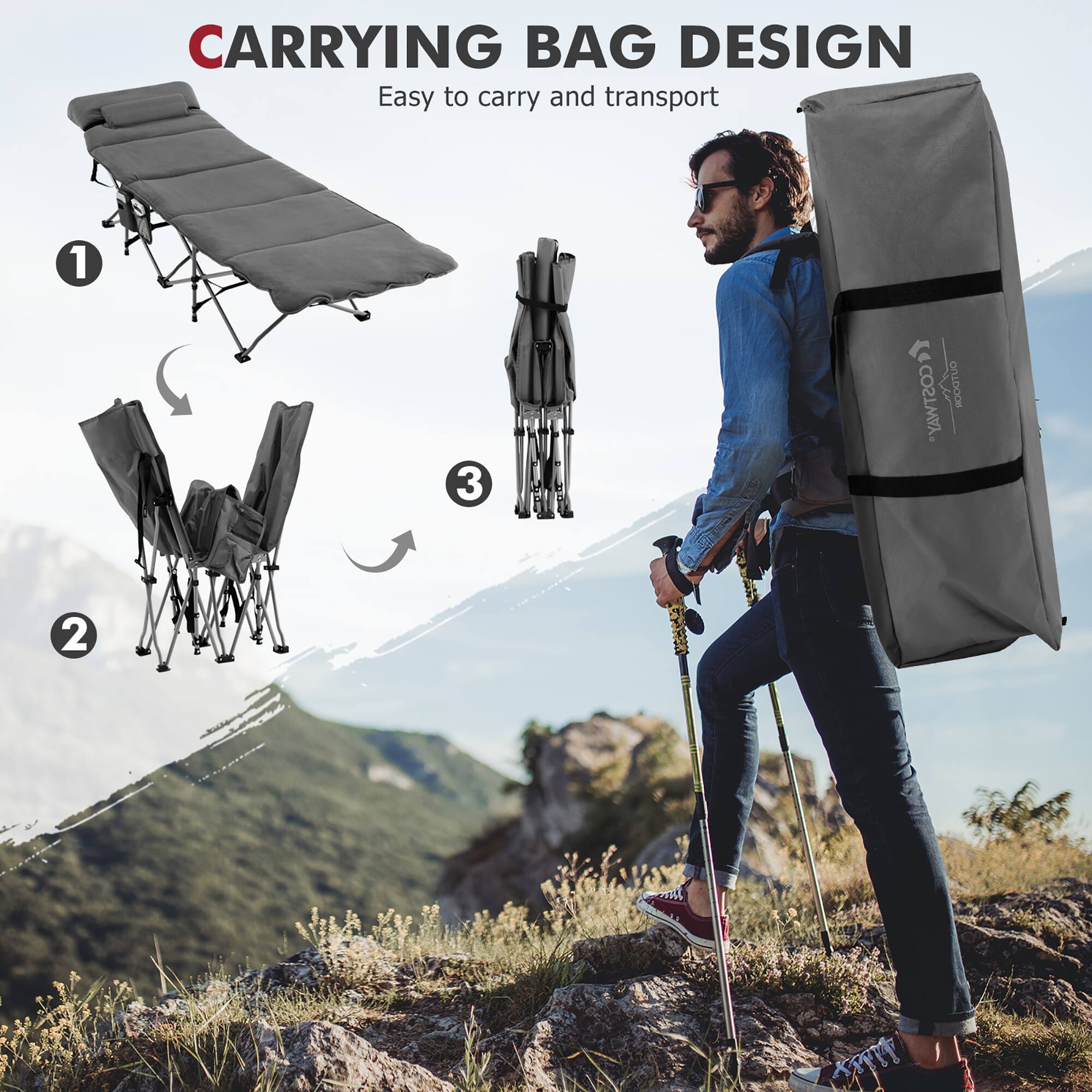CARRYING BAG DESIGN Easy to carry and transport 1 2 3 COSTWAY MOUTUO
