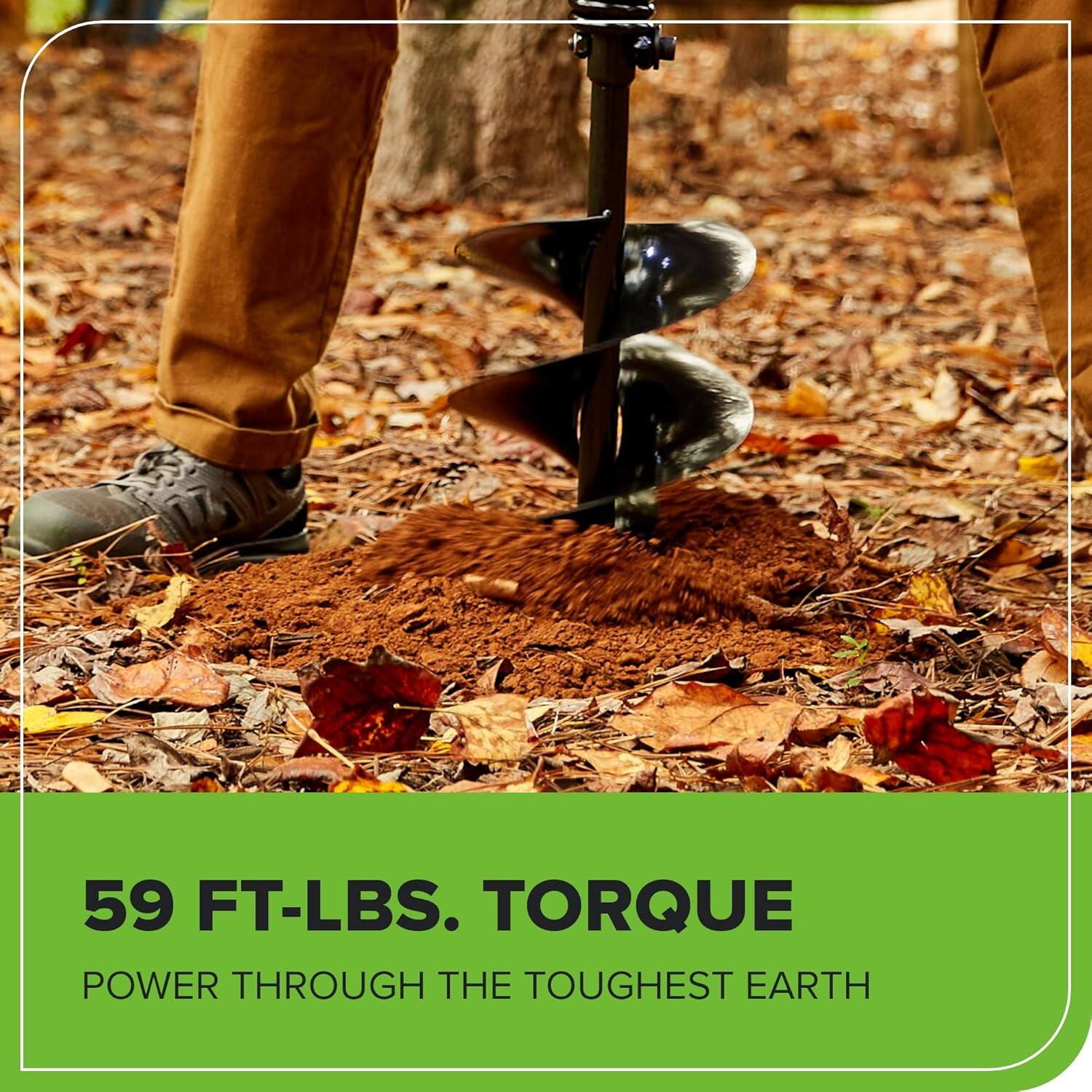 59 FT-LBS. TORQUE  
POWER THROUGH THE TOUGHEST EARTH