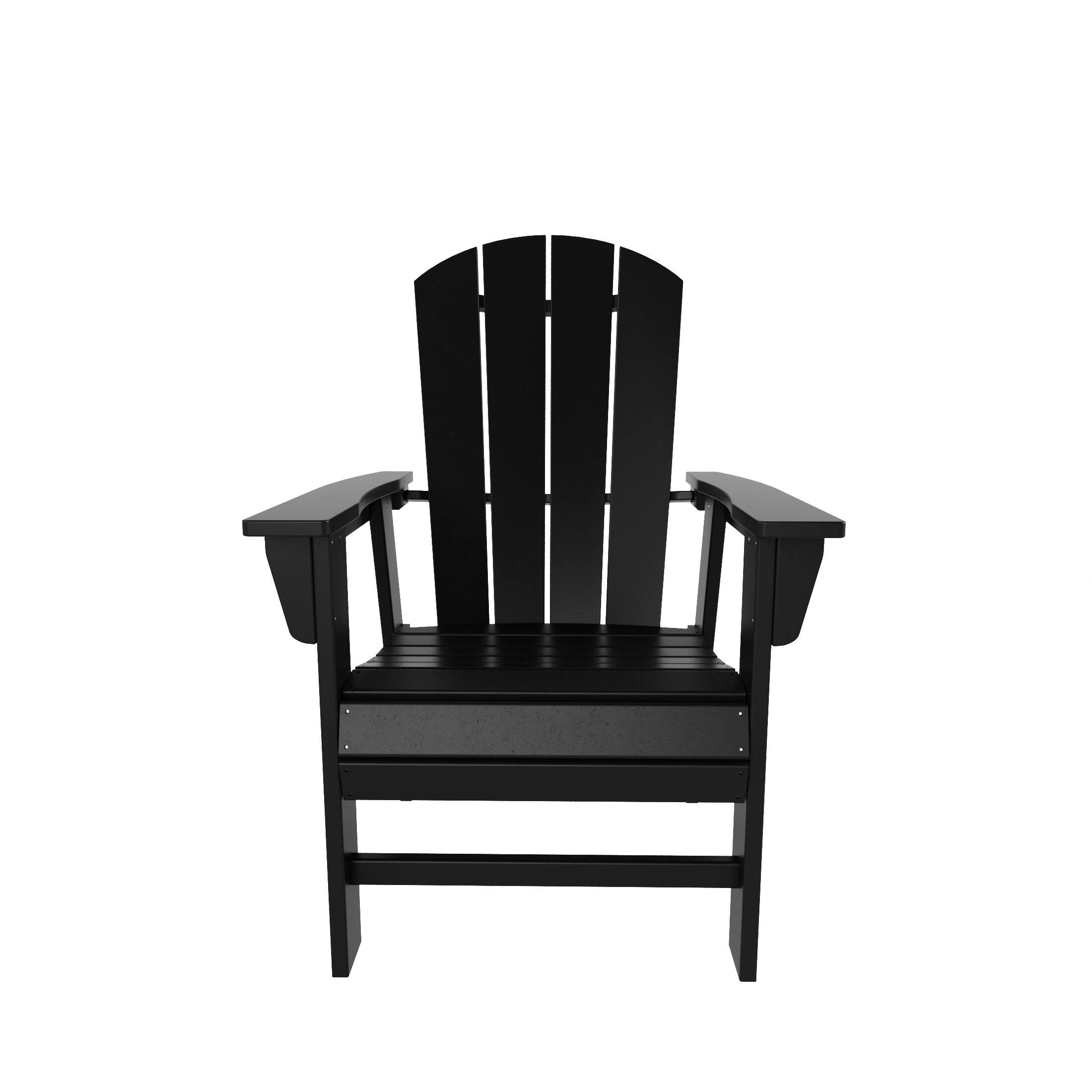 Left. WestinTrends - WestinTrends Malibu Outdoor Patio HDPE Plastic Adirondack Dining Chair - Black.