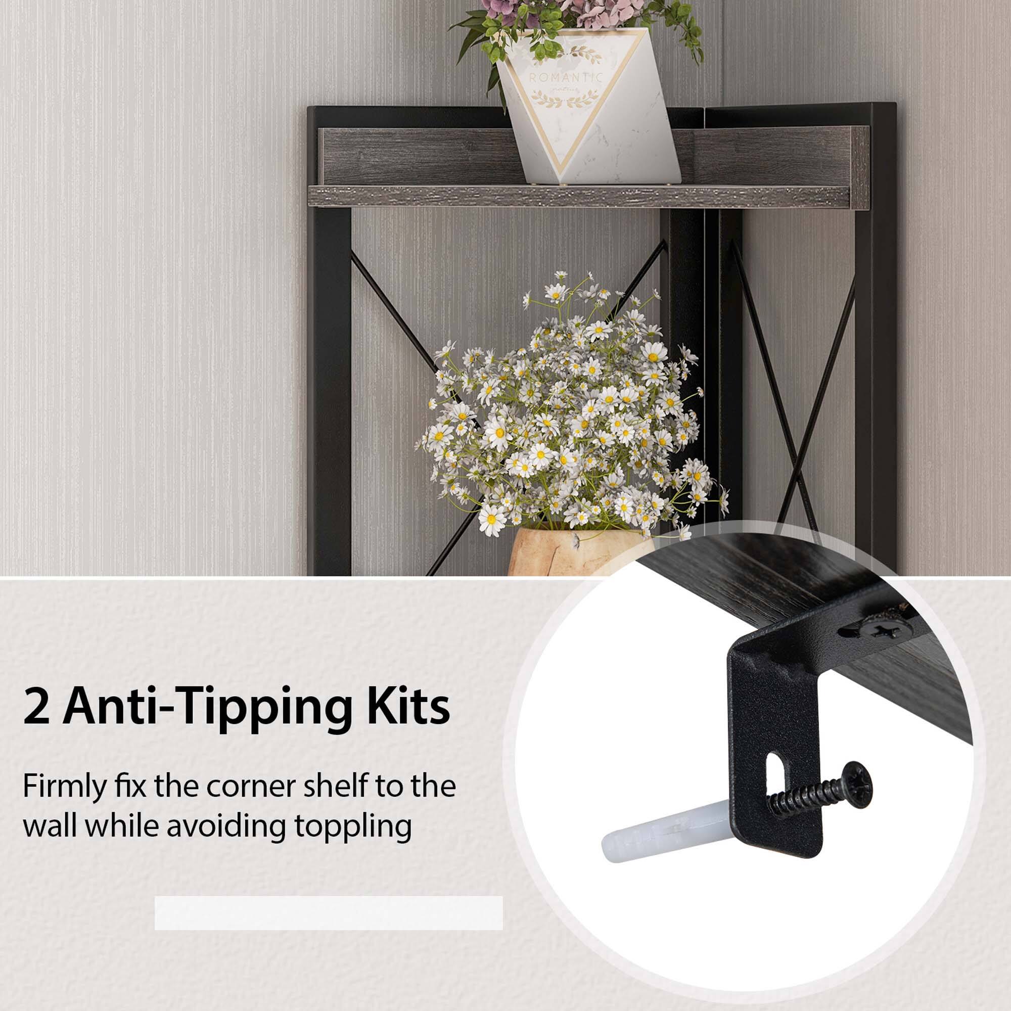 ROMAN TIC 2 Anti-Tipping Kits Firmly fix the corner shelf to the wall while avoiding toppling.