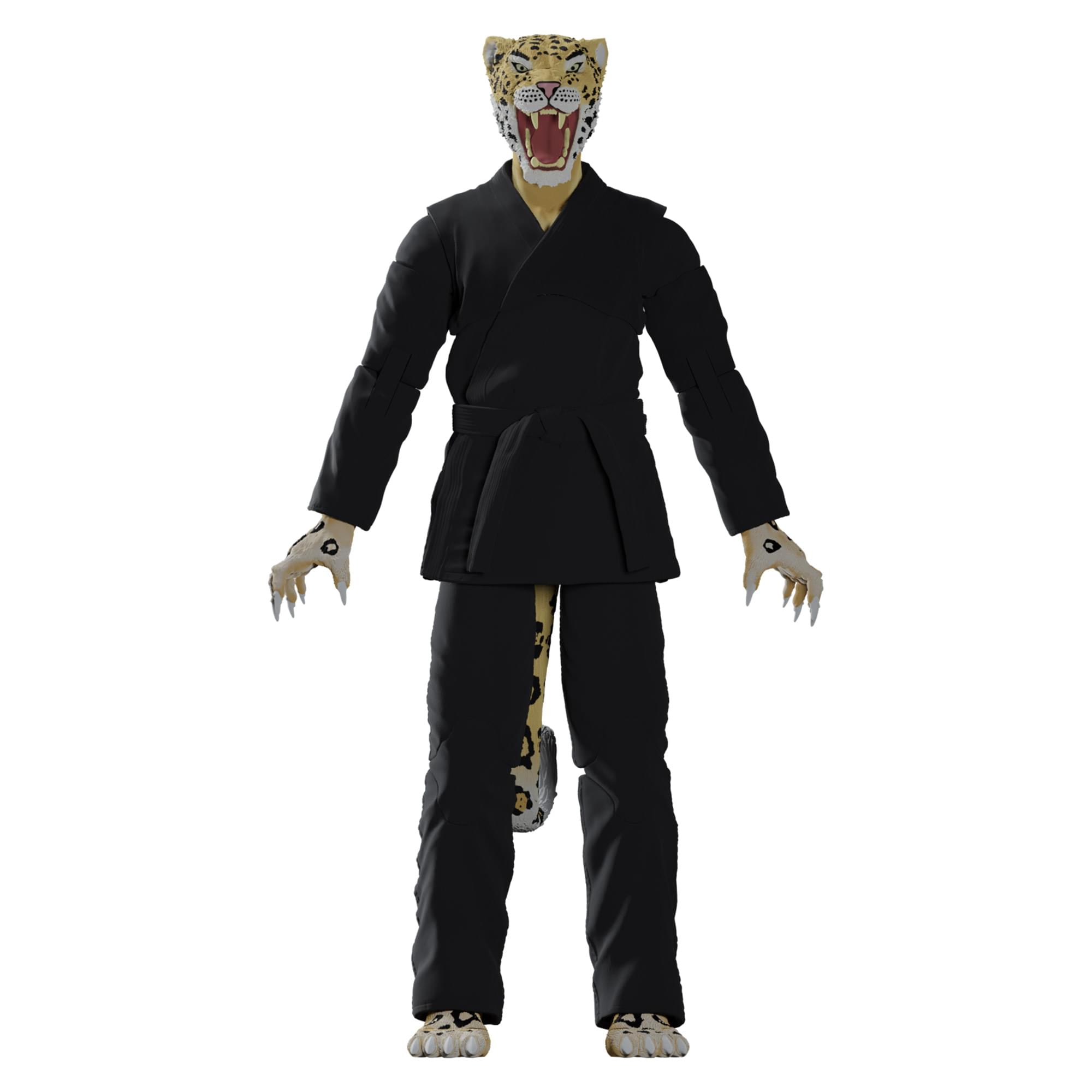 Alt View 10. Icon Heroes - Zoo Jitsu Fighters 6 Inch Action Figure | Jairo the Jaguar with Black Gi - Black.