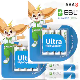 EBL - Ultra High Capacity Energy AAA Batteries 1.5V Triple A Alkaline Battery 10 Years Shelf Life 0 Leakage Safe No Hg No Cd.