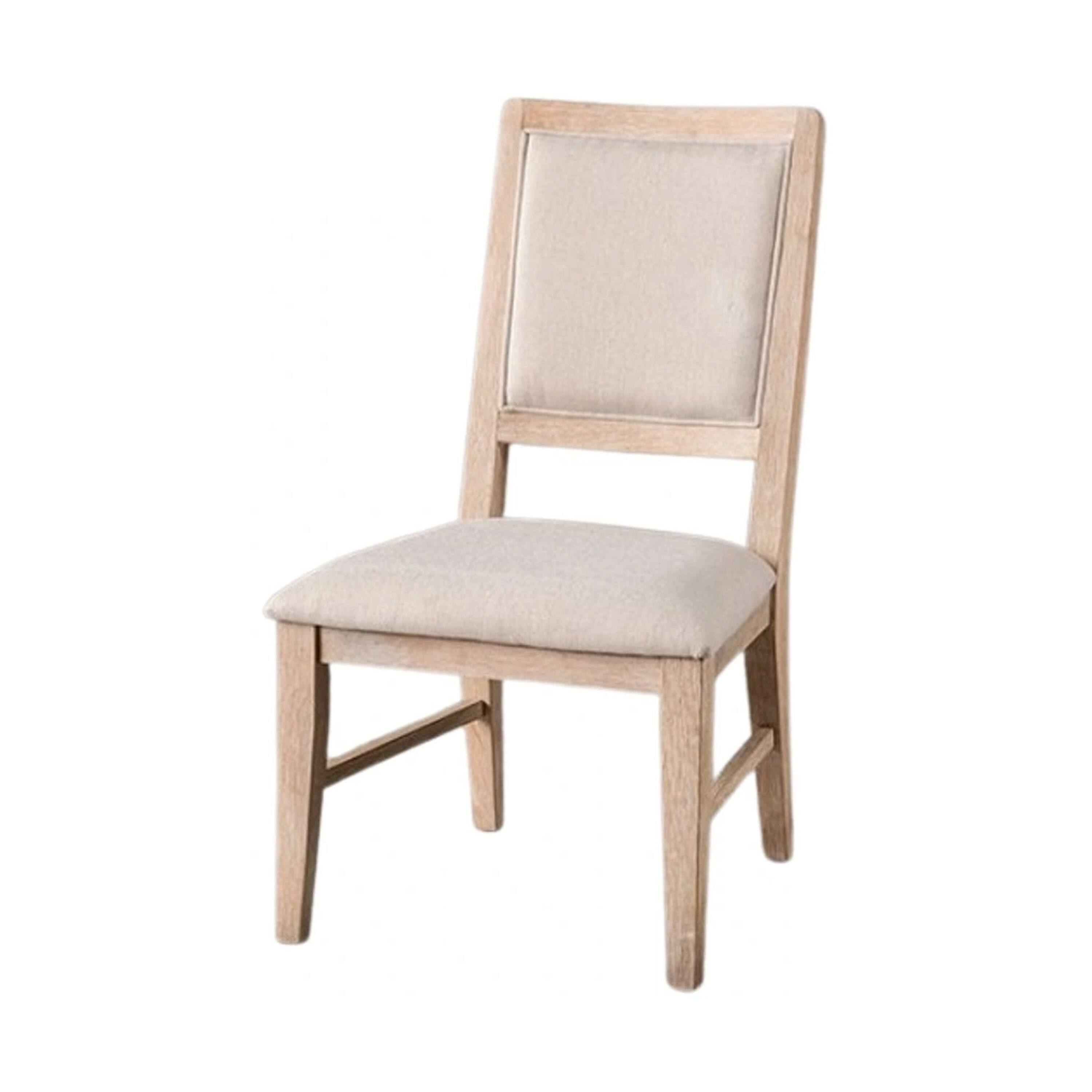 Alt View 1. Manhattan Lane - Ellon Side Dining Chair Set of 2, Distressed Natural Brown Wood - Natural Brown, Beige.