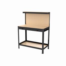 LOVMOR - 63 inch Tools Cabinet Workbench with Drawers and Pegboard for Workshop Storage and Organization