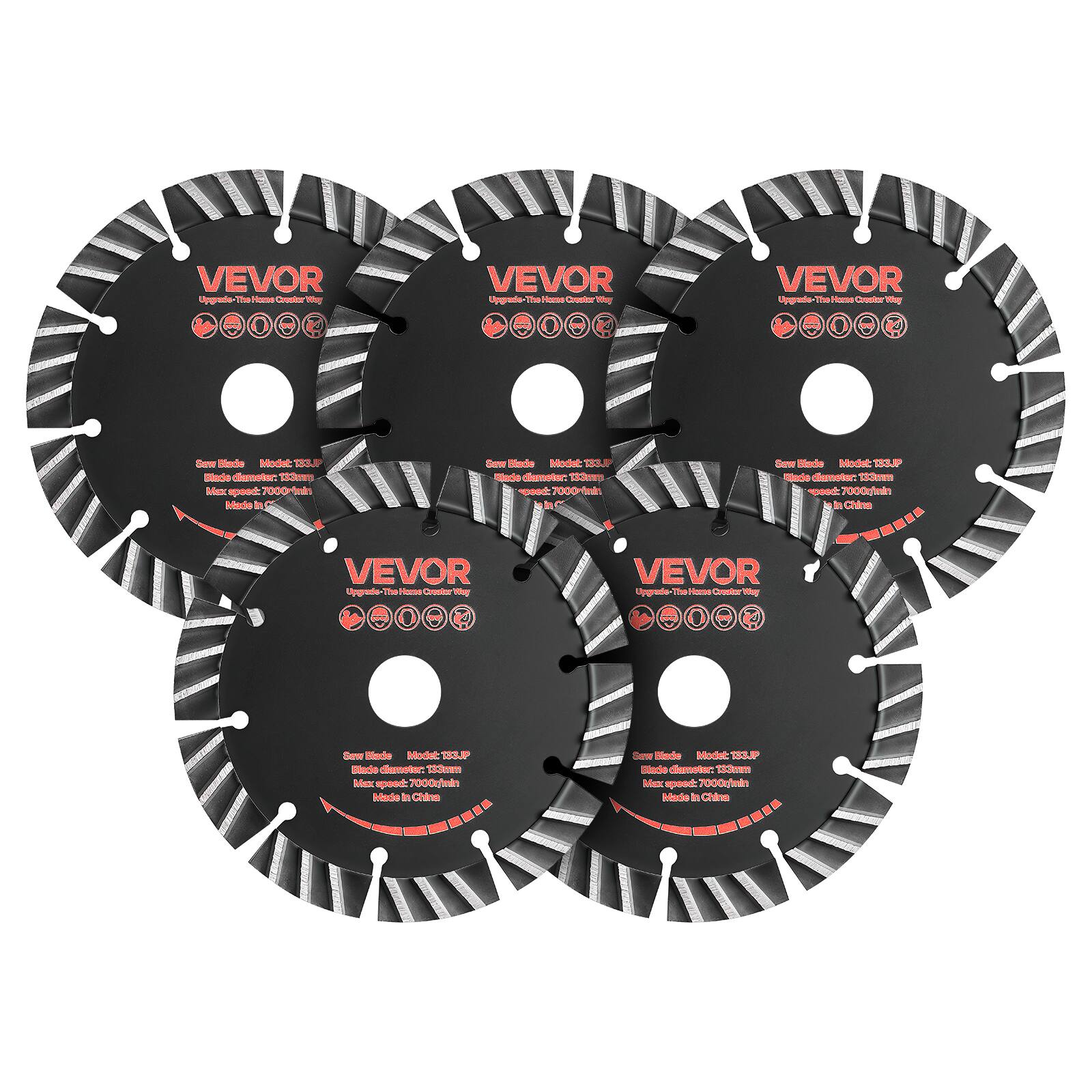 VEVOR Upgrade The - Greator W  
VEVOR Upgrade The H - I - Bede  
Model: A Blade  
Diameter: 153mm  
Speed: 7000rpm  
Made in China  

VEVOR Upgrade The - B - Bede  
Model: BUP  
Diameter: 133mm  
Speed: 7000r/min  
Made in China  

VEVOR Upgrade The - C - Bede  
Model: BSF  
Diameter: 133mm  
Speed: 7000r/min  
Made in China