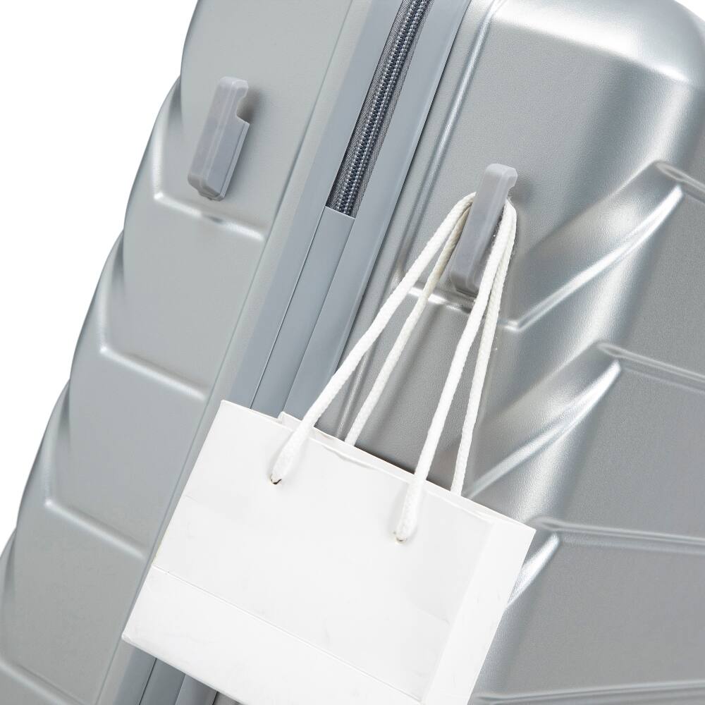 Alt View 10. Ropilly - Ropilly 3 Piece Luggage Set Silver Hard Shell Suitcase ABS - Silver.