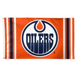 WinCraft - Edmonton Oilers 3' x 5' Logo Stripe Deluxe Single-Sided Flag - Multicolor