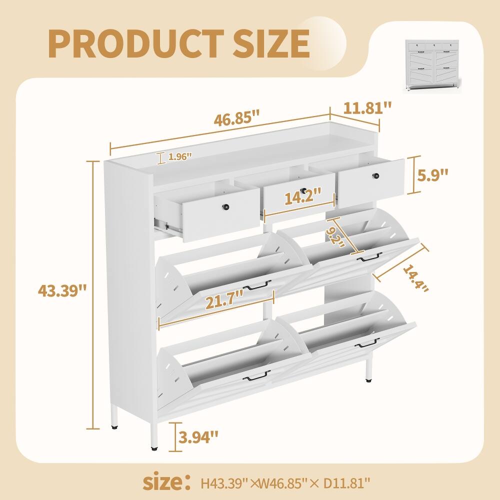 PRODUCT SIZE

46.85"  
11.81"  
43.39"  
1.96" 21.7"  
14.2" 9.2"  
5.9" 14.4"  
3.94"  

size: H43.39" XW46.85" X D11.81"