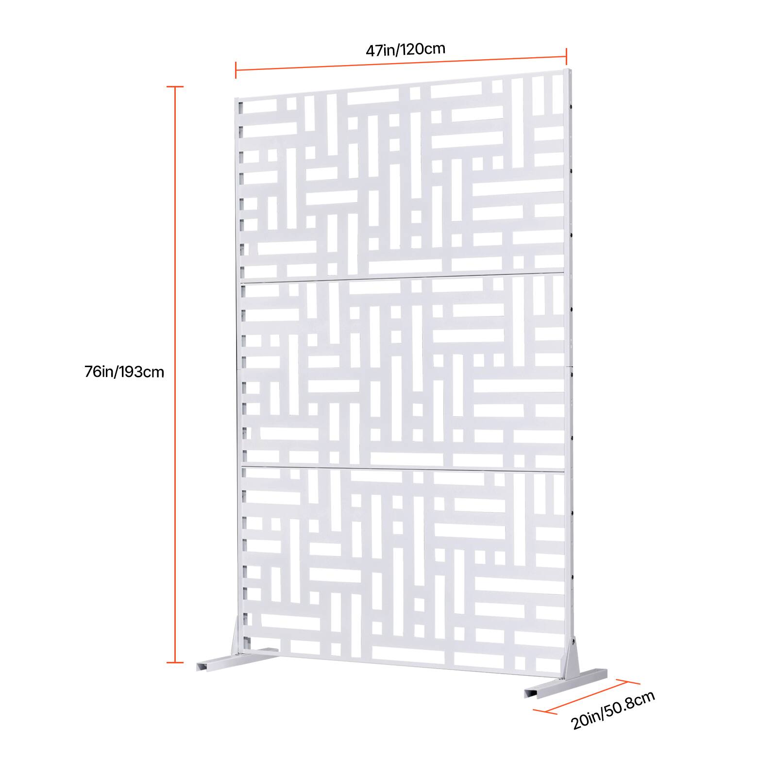 47in/120cm  
76in/193cm  
20in/50.8cm