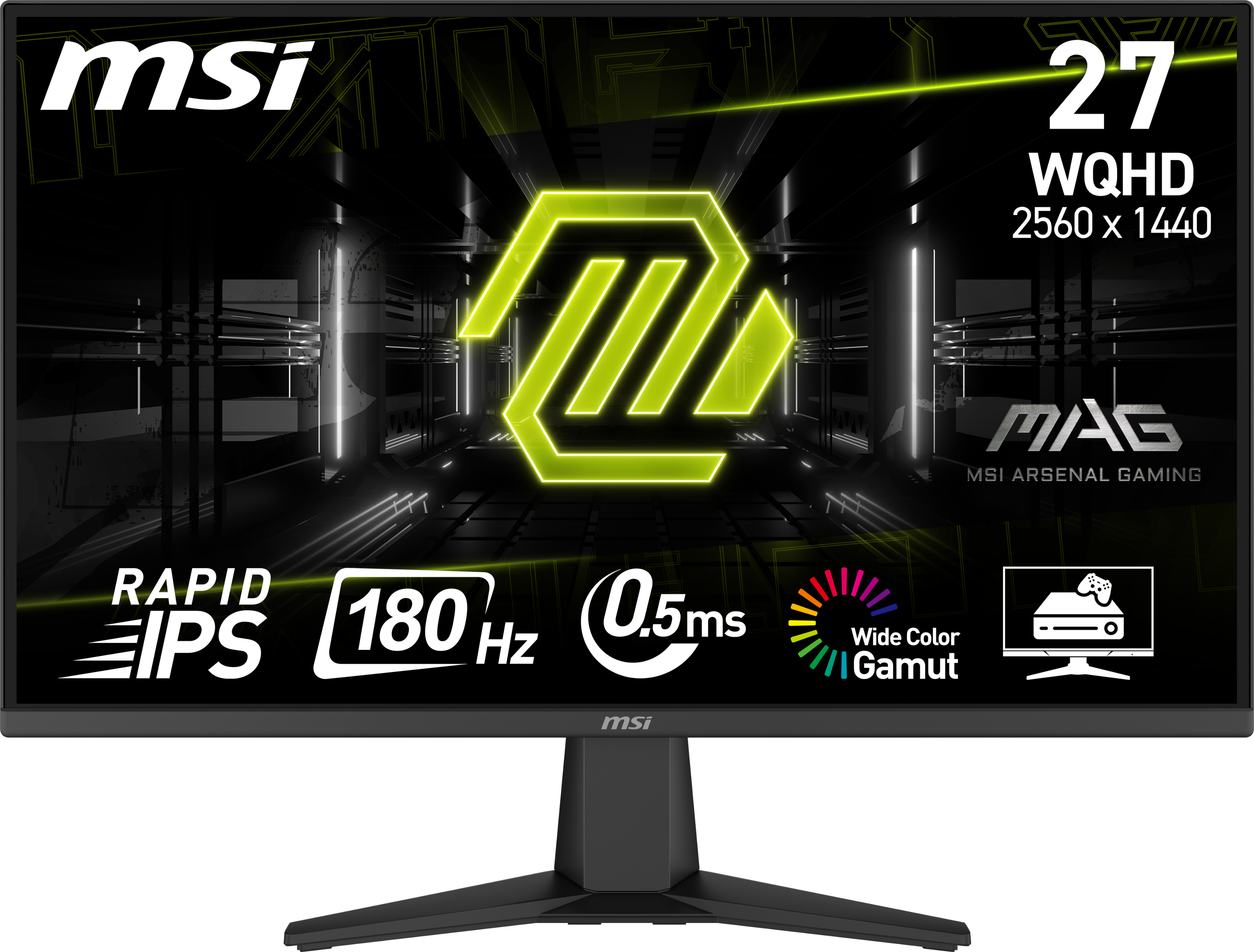 msi 27 WQHD 2560 x 1440 MSI MAG ARSENAL GAMING RAPID 0.5ms IPS 180 Hz Wide Color Gamut