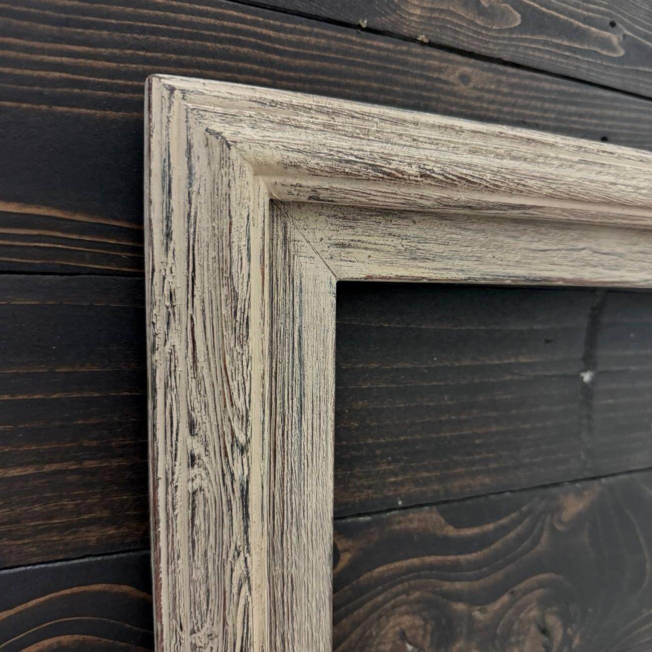 Alt View 1. LAREDO FRAME FACTORY - 75 inch Handmade Tv frame for Samsung The Frame tv and Frame Pro Model - RUSTIC DRIFT WOOD.