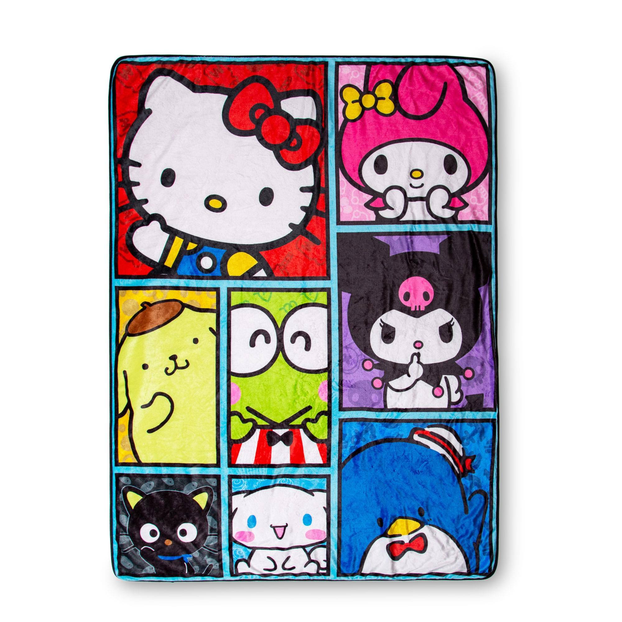 Front. Surreal Entertainment - Sanrio Hello Kitty And Friends Oversized Sherpa Fleece Throw Blanket | 54 x 72 Inches - Pink.