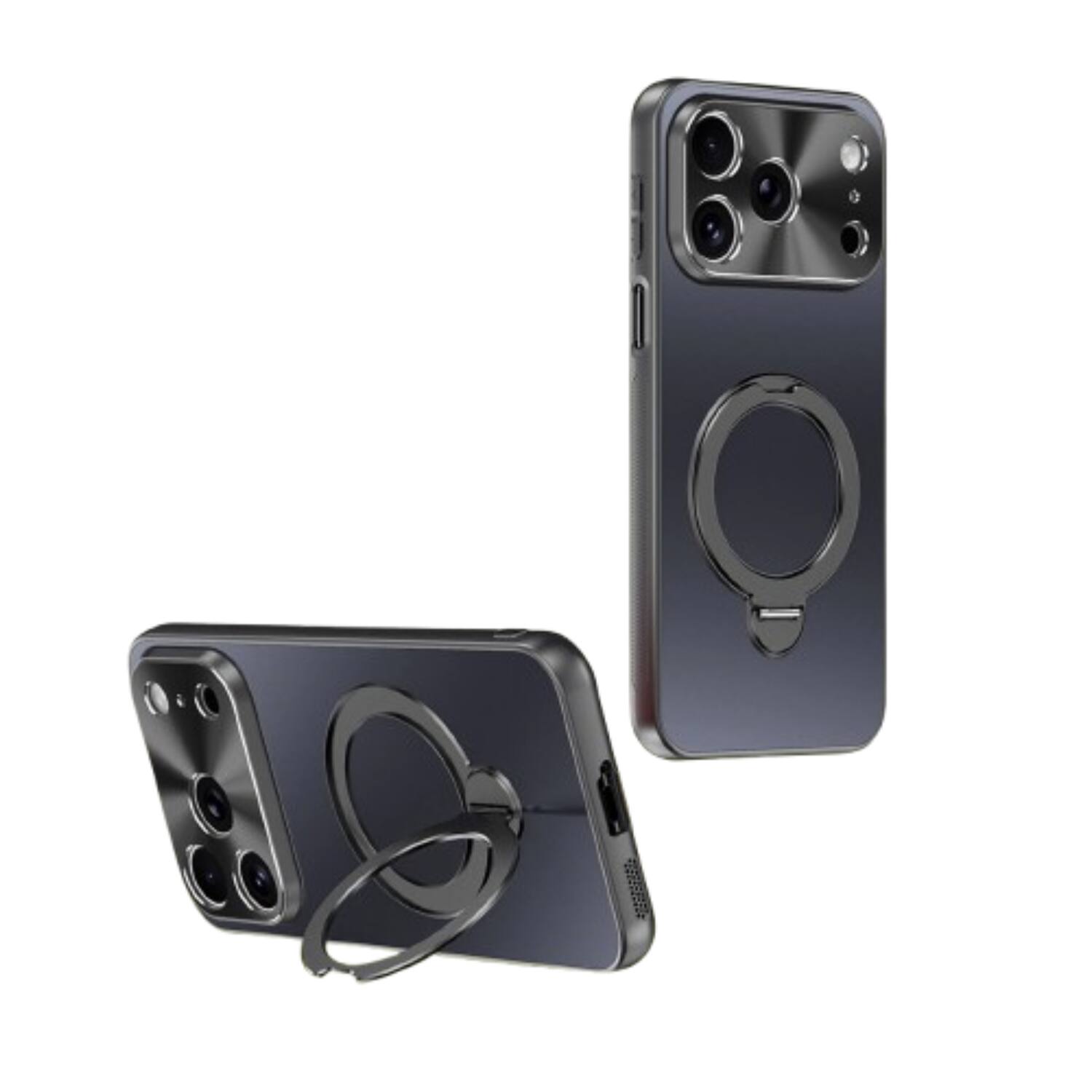 Front. Stock Preferred - Shockproof MagSafe Case with Metal Camera Protector for iPhone 17 Pro Max - Grey - Grey.