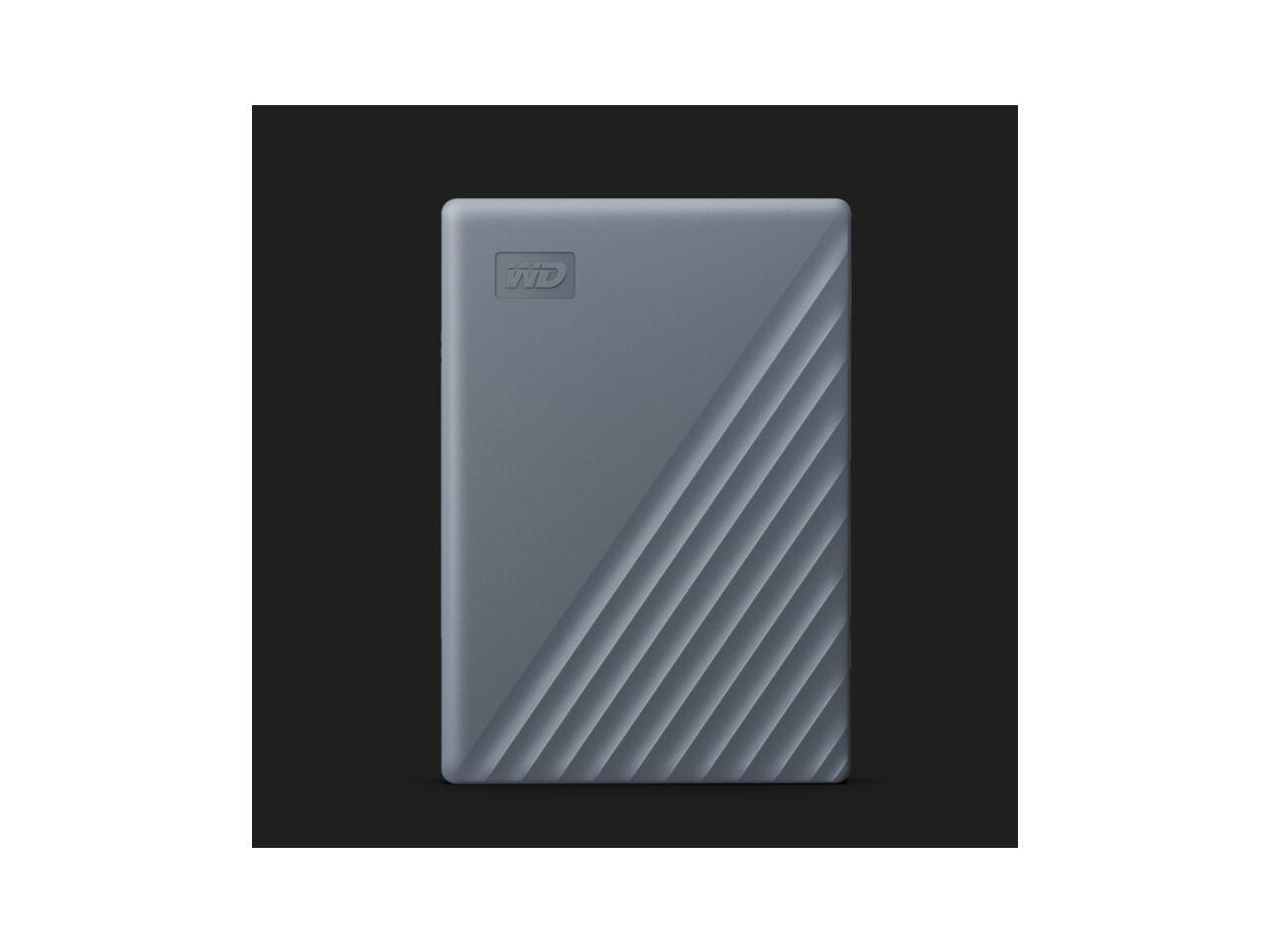 Angle. Western Digital - WD 2TB My Passport Portable Storage External Hard Drive  USB-C™ (WDBWML0020BGY-WESN) - Silicon Grey.
