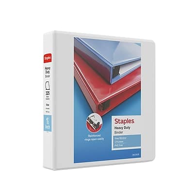 "Staples - Heavy Duty 1 1/2"" 3-Ring View Binder, D-Ring - White" price history on PriceWatchPro