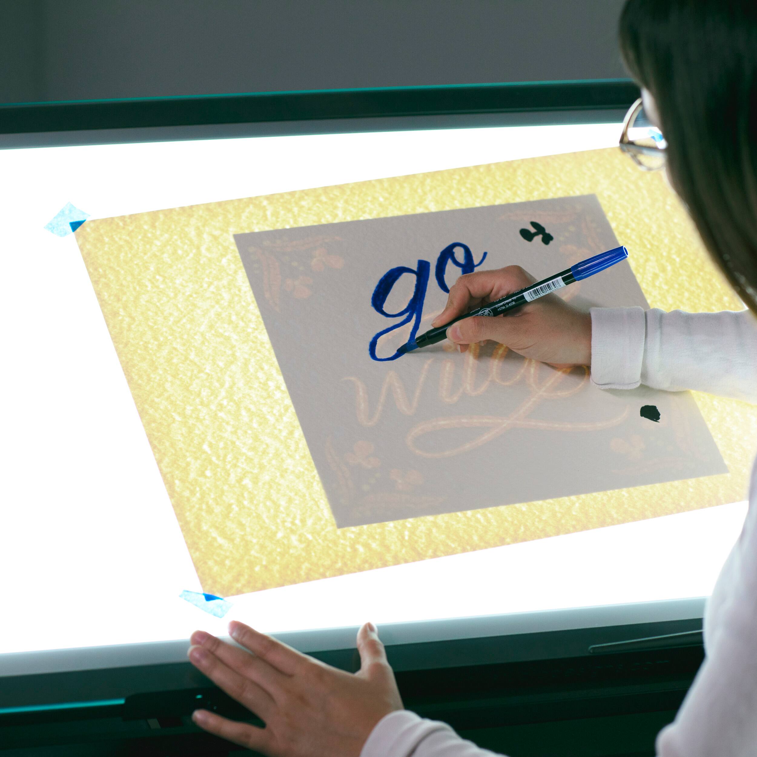 Alt View 15. Studio Designs - Futura Light Table for Artists and Drawing - Black / Clear Glass.