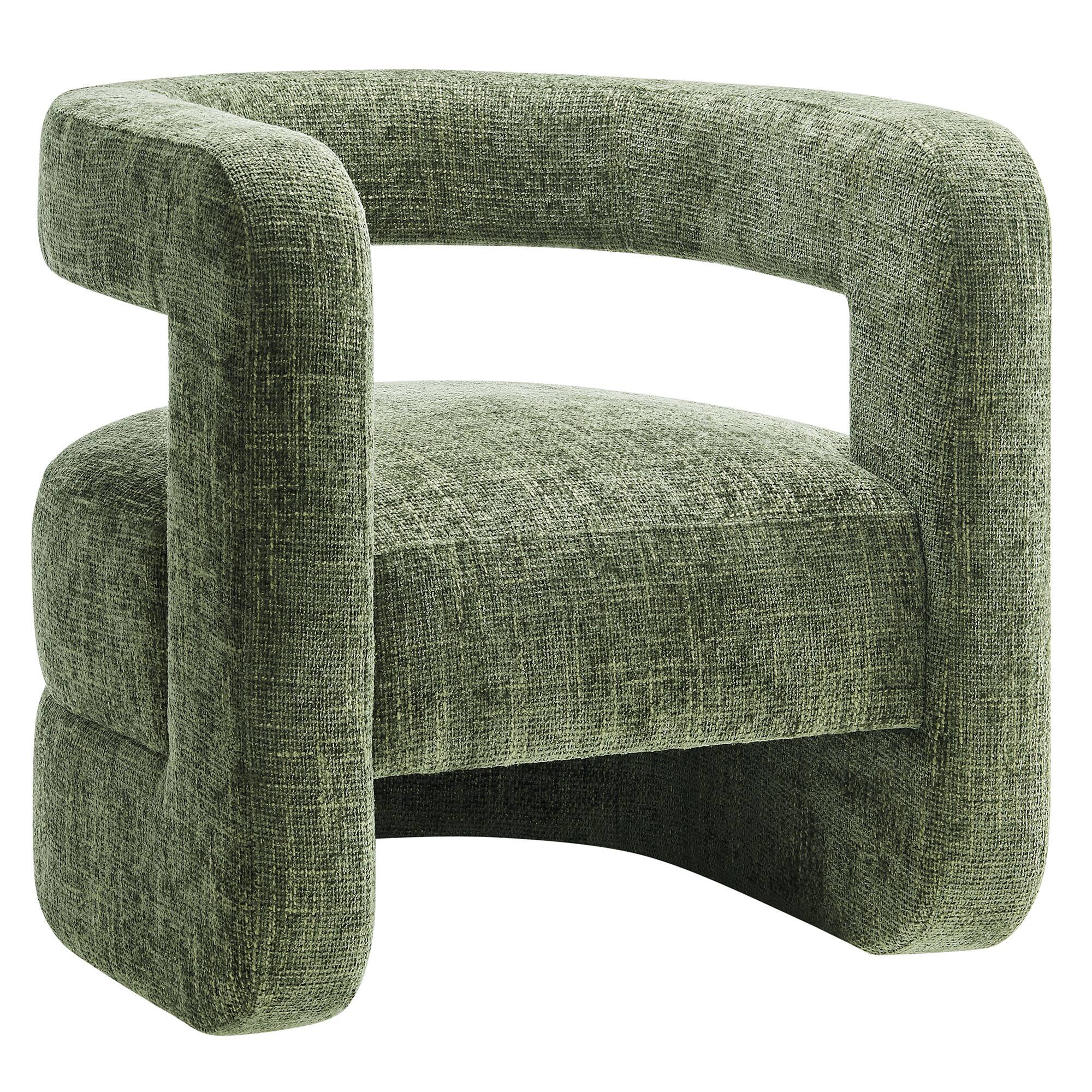 Angle. Modway - Jaylin Upholstered Chenille Accent Chair by Modway - Basil.