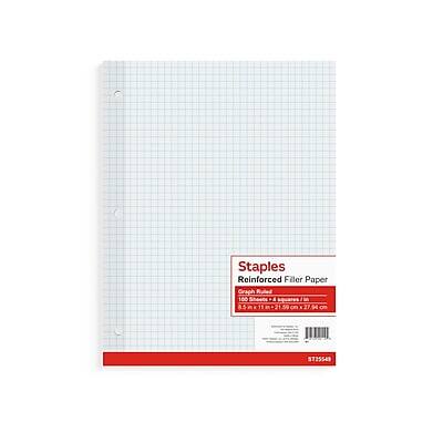 Staples Reinforced Filler Paper  
Graph Ruled  
100 Sheets  
A I  
85 59 S  
5T25549