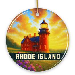 OrnamentallyYou - Charming Rhode Island Southeast Lighthouse Ornament, Block Island Coastal Landmark Ornament - Multi-colored