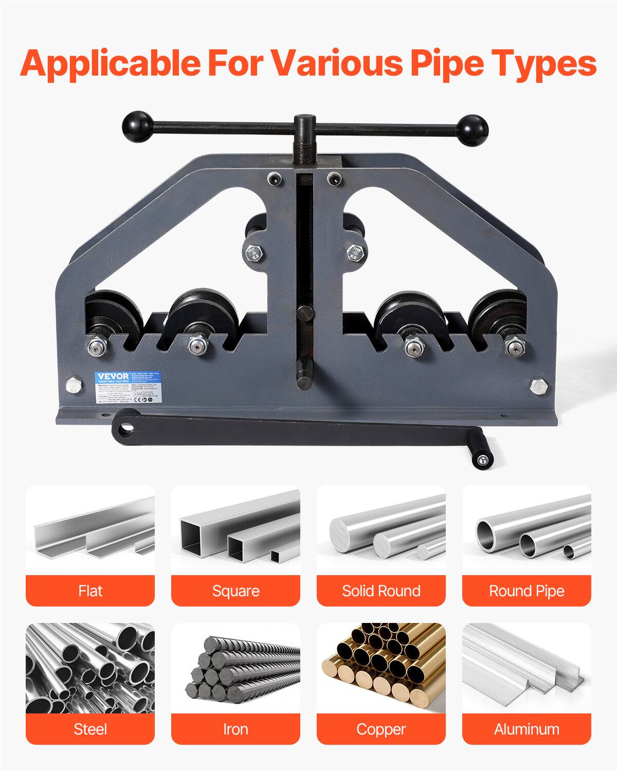 Applicable For Various Pipe Types

- Flat
- Square
- Solid Round
- Round Pipe
- Steel
- Iron
- Copper
- Aluminum