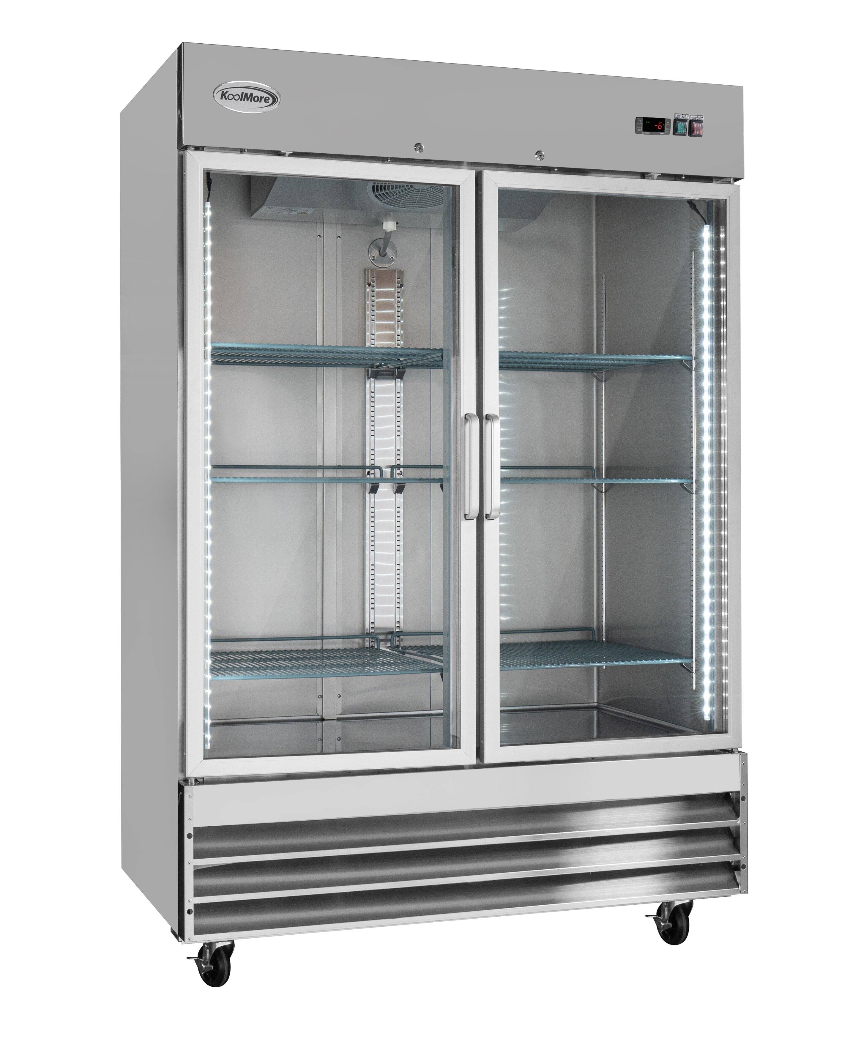 Alt View 4. Koolmore - 54 in. Two Glass Door Reach-In Freezer 47 cu ft. RIF-2D-GD - Stainless steel.
