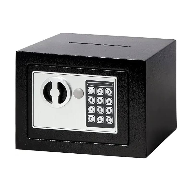 Front. Cluzine - Mini Electronic Safe Box with Coin Slot, Digital Keypad, Steel Security Safe for Home Cash.
