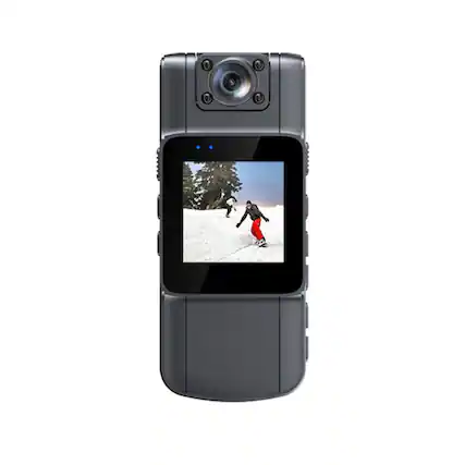 Front. Stock Preferred - 2K 1080P Mini Body Camera with IR Night Vision – Police Pocket Camcorder with 7-Hour Battery & LCD Screen.