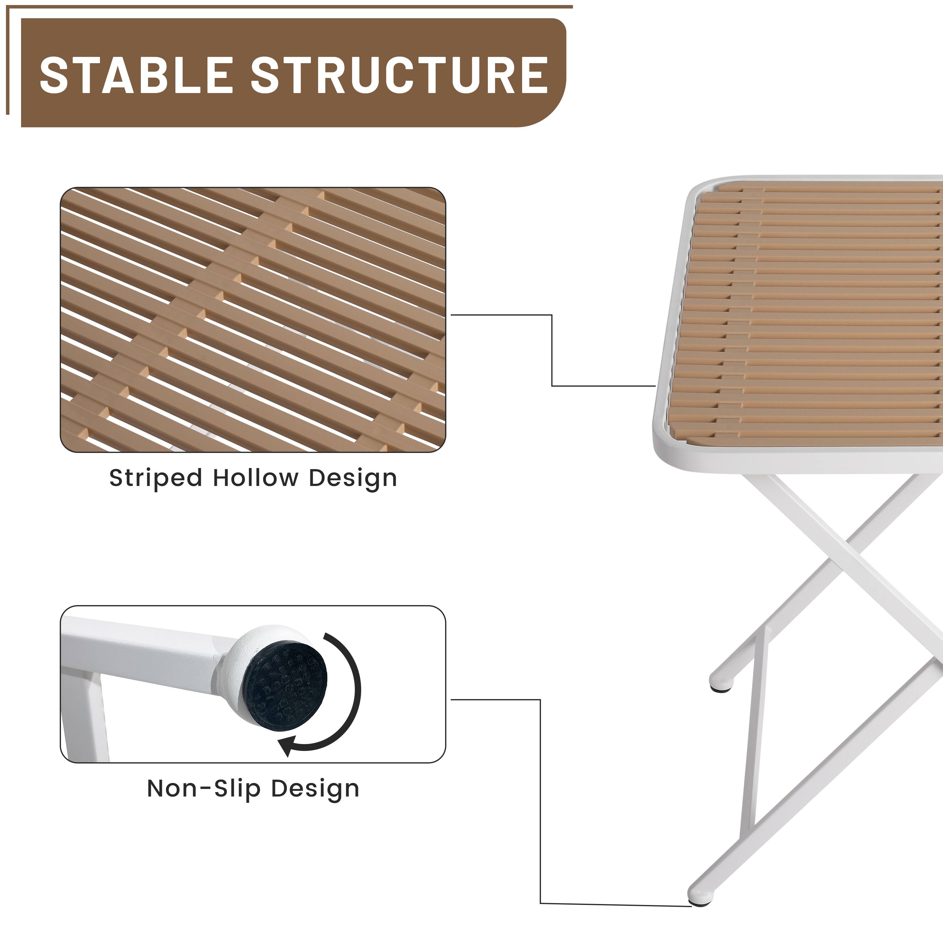 STABLE STRUCTURE  
Striped Hollow Design  
Non-Slip Design