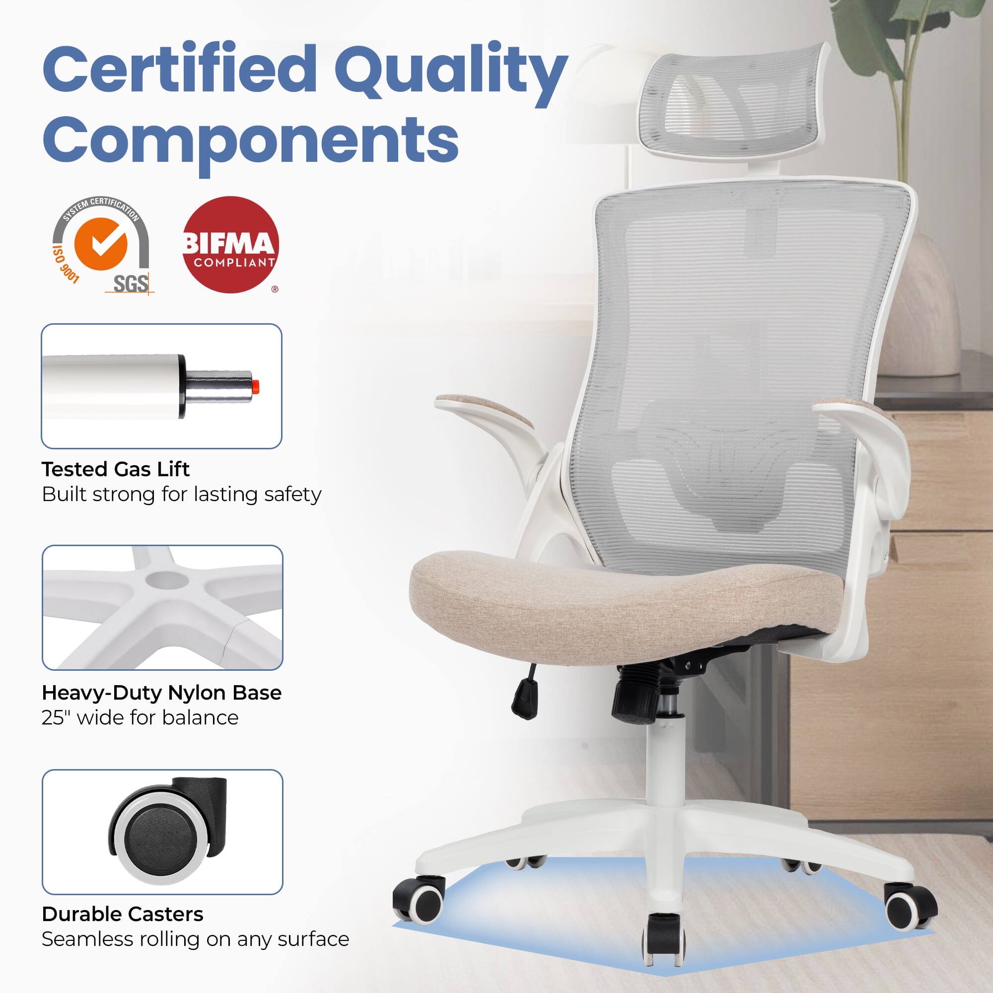 Certified Quality Components

- Tested Gas Lift
  - Built strong for lasting safety

- Heavy-Duty Nylon Base
  - 25" wide for balance

- Durable Casters
  - Seamless rolling on any surface

BIFMA Compliant
ISO 9001
SGS
