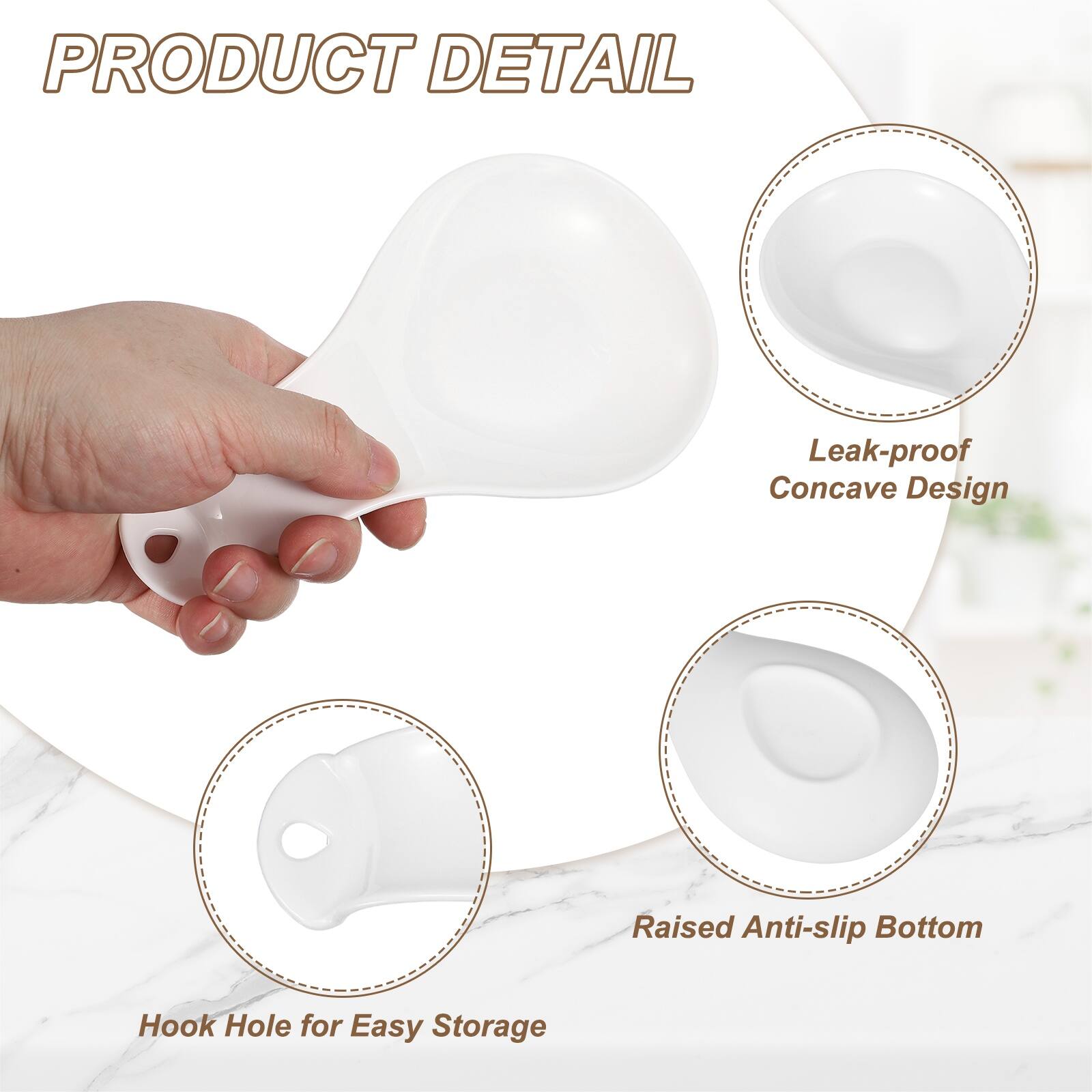 Unique Bargains 4pcs Spoon Rest, 8.3x4.1