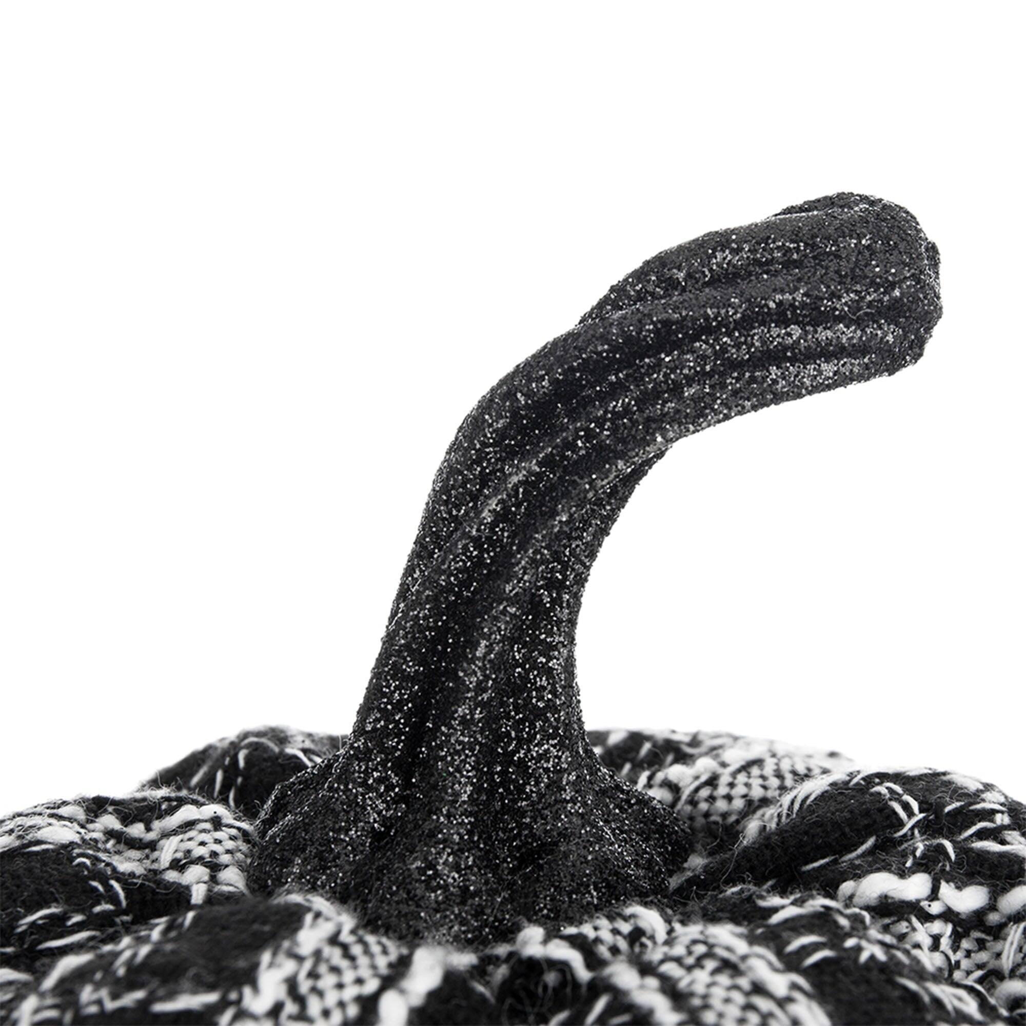 Alt View 8. Boyel Living - 7 Inch Black and White Plaid Fabric Pumpkin for Halloween Decor - Black,White.