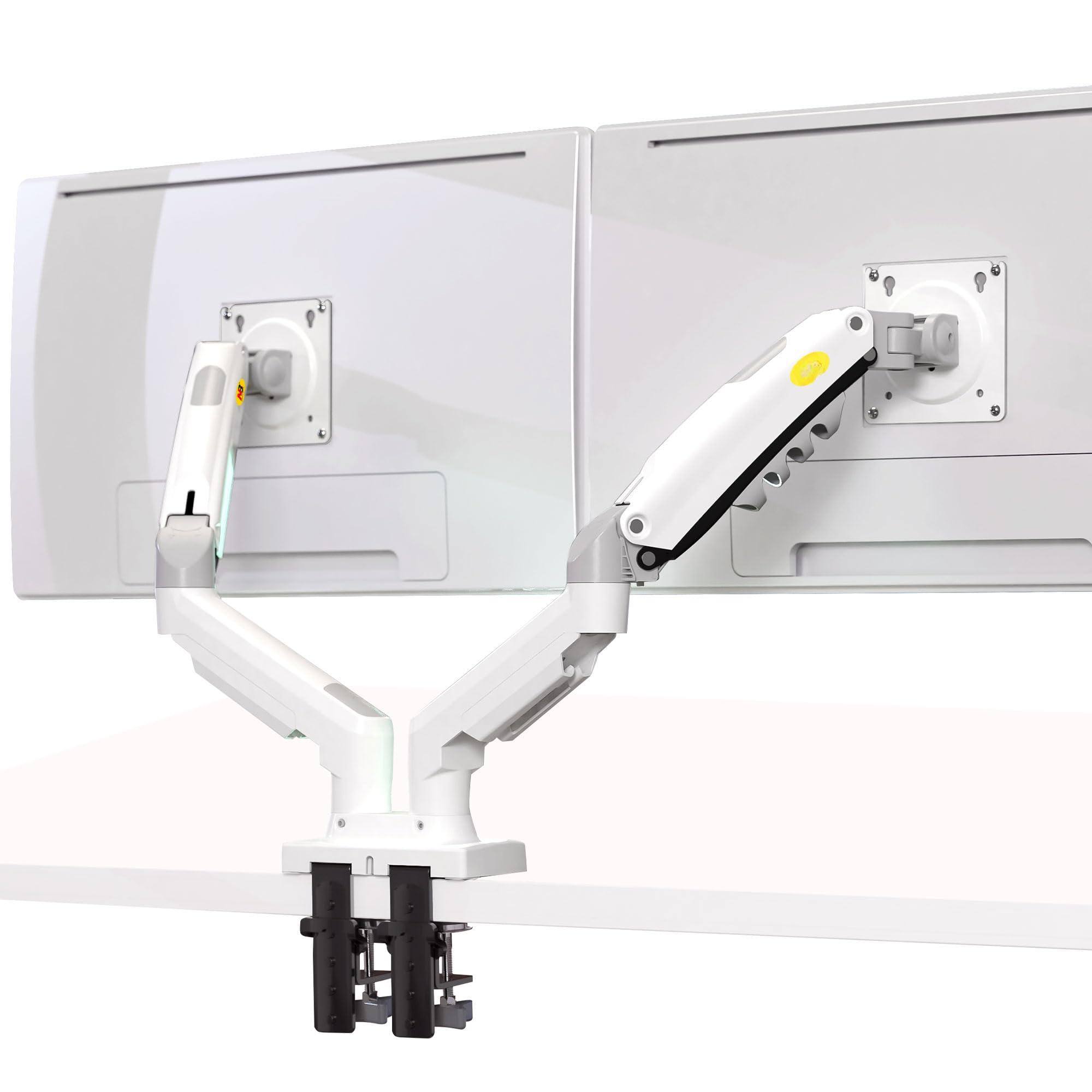 Front. Cedar Assembly - Dual Monitor Desk Mount Stand Full Motion Swivel Computer Arm For Two Screens With 4.4~19.s Load Capacity - Default.