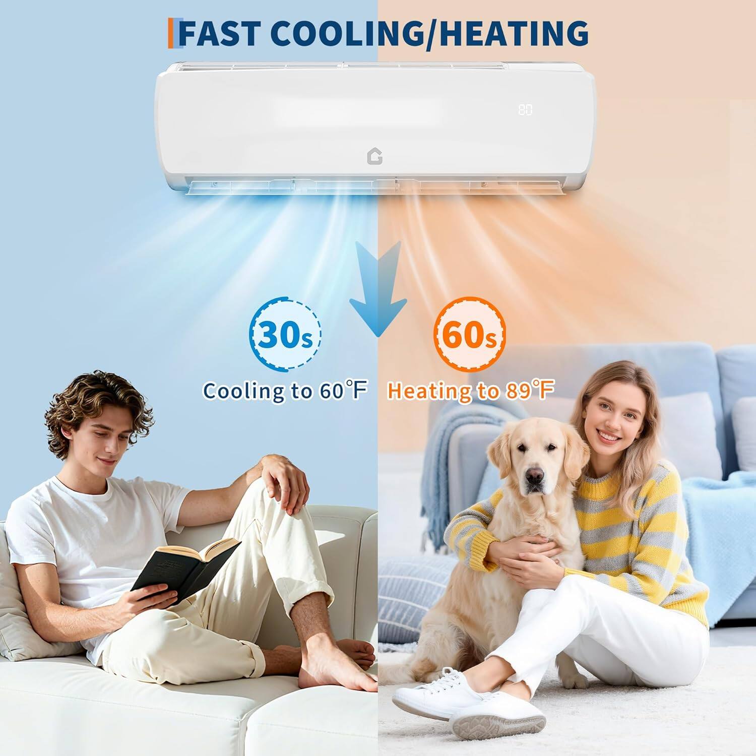 FAST COOLING/HEATING

30s Cooling to 60°F

60s Heating to 89°F