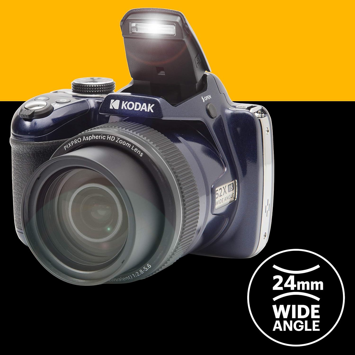 KODAK PIXPRO Aspheric HD Zoom Lens 52X IS Wide Angle 24mm Wide Angle 1:2.8-5.6