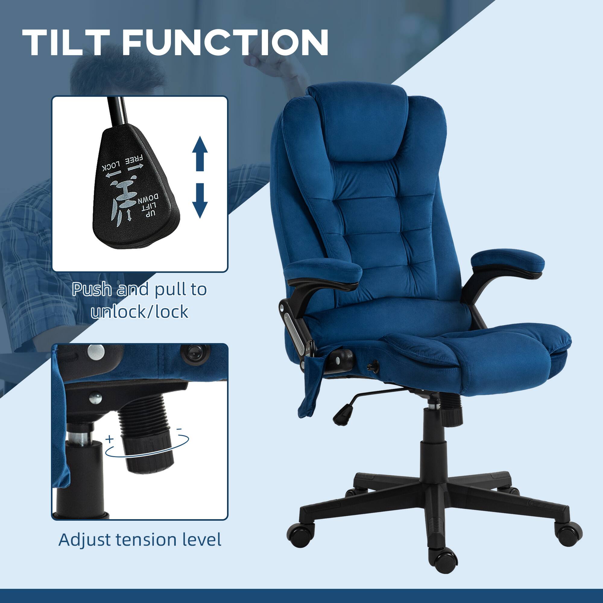 TILT FUNCTION
Push and pull to unlock/lock
Adjust tension level