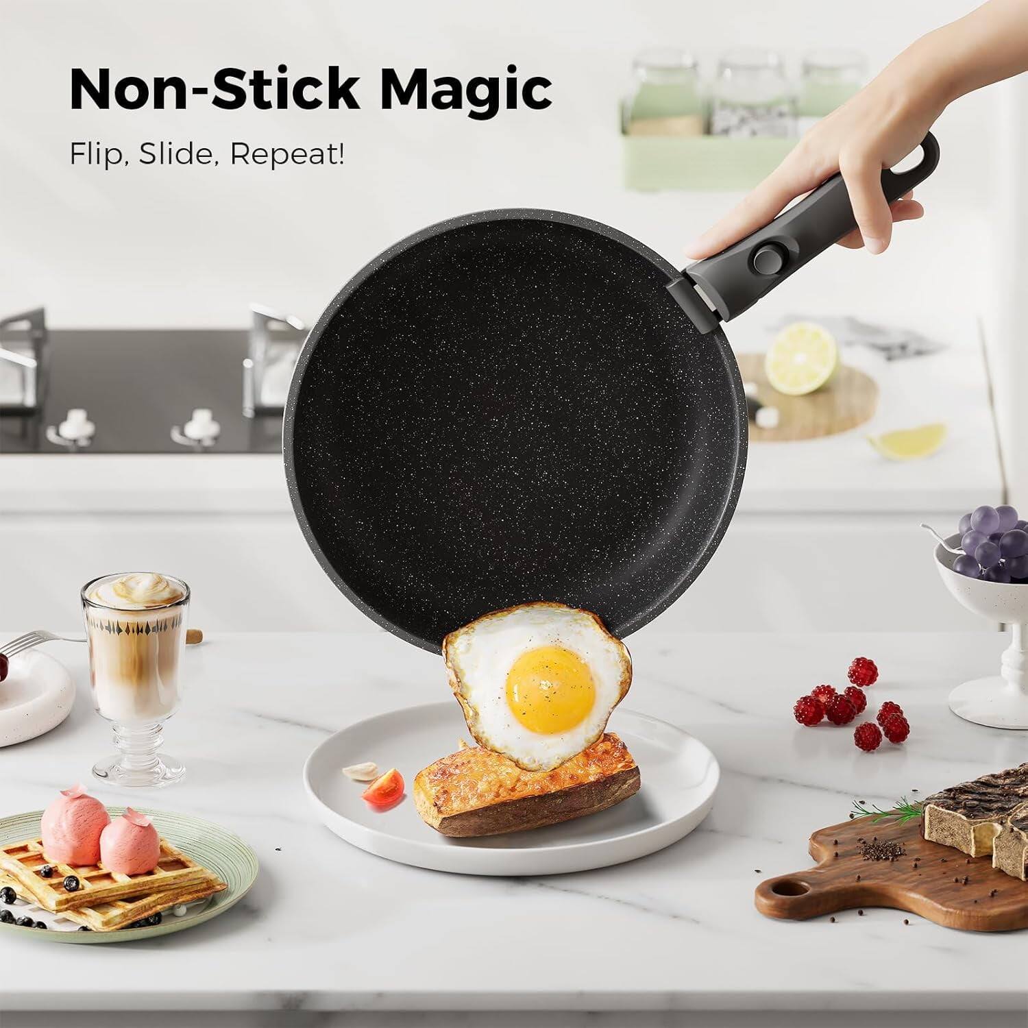 Non-Stick Magic  
Flip, Slide, Repeat!